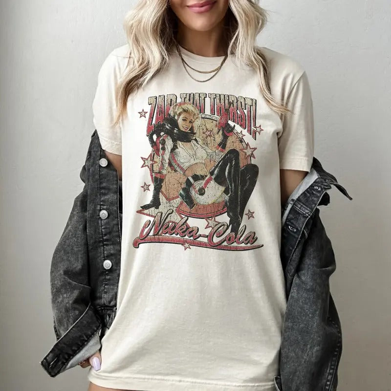Fallout Nuka Cola Tee, Zap That Thirst, Retro Gaming Appeal Streetwear, Perfect Gift For Fans, Unisex Heavy Comfort Color...