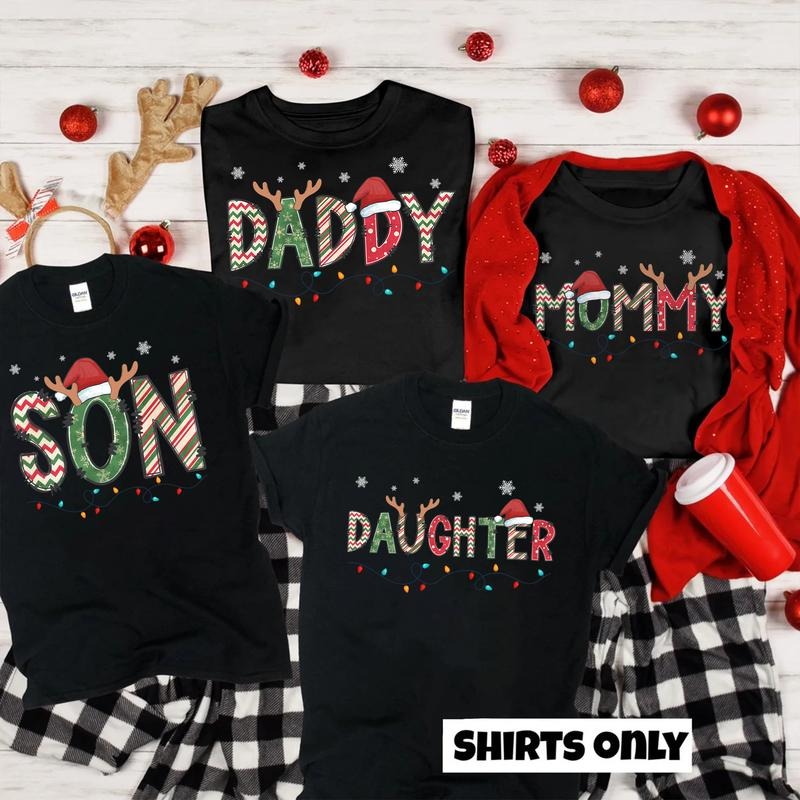 Family Matching Family Shirt Cute Xmas Mom Dad Party T-Shirts, Hoodie, Sweatshirt