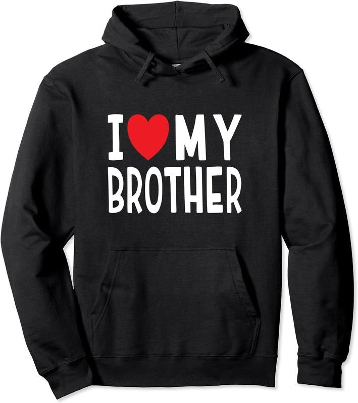 Family Sibling I Love My Brother Heart Hoodie | Unisex Hooded Sweatshirt Shirt | PrintMintTees.com