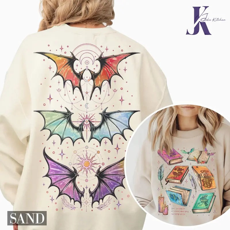 Fan Of ACOTAR Series Two Sided Sweatshirt, The Bat Boys Shirt, Velaris Book Lover T Shirt, SJM Inspired Tee, Gift For...