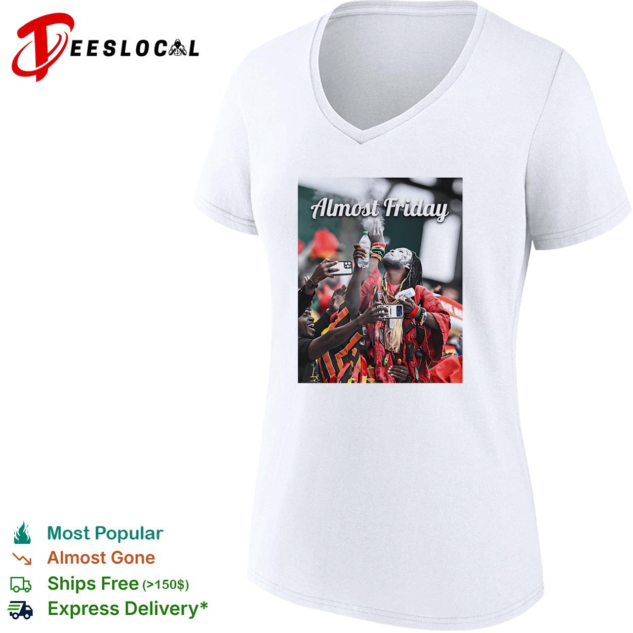 Fan celebrating champagne Almost Friday shirt