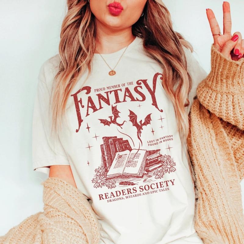 Fantasy Readers Society T-Shirt, Fourth Wing Dragon Bookish Sweater, Book Club Tee Shirt, Bookish Gift Hoodie Sweatshirt