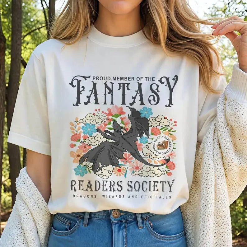 Fantasy Readers Society shirt, Bookish shirt, Romance, Readers Vintage, Reading shirt, Gift for Book Lovers, Bookish Gift...