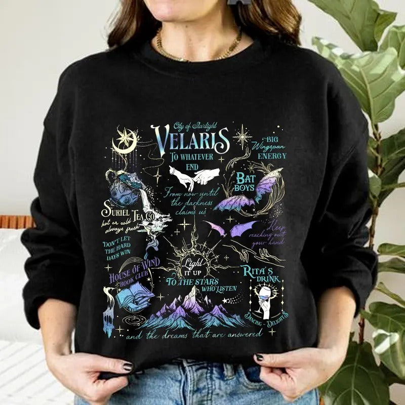 Fantasy Velaris Sweatshirt, Iconic Velaris Book Shirt, City Of Starnight Shirt, Night Court Tee Shirt, Velaris Lovers...