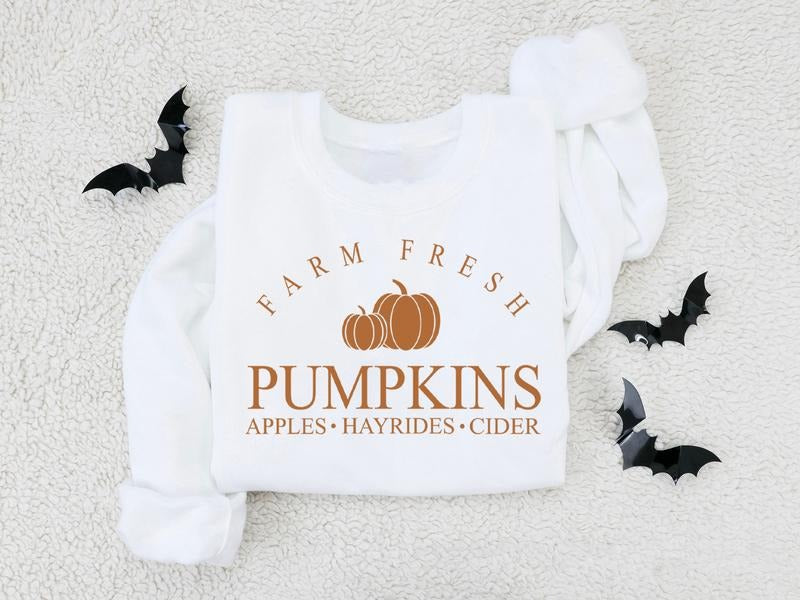 Farm Fresh Pumpkin Sweatshirt, Pumpkin Patch Sweatshirt, Fall Pumpkin Season, Pumpkin Spice Sweater, Pumpkin Sweatshirt,...