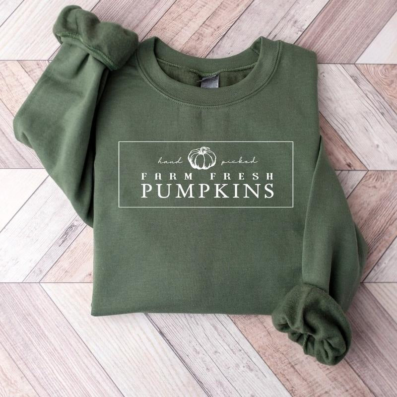 Farm fresh pumpkins sweatshirt, Fall sweatshirt, FLORAL pumpkin sweatshirt, Fall Crewneck Unisex Shirt Hoodie