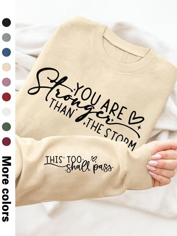 Fashion Casual Heart Letter Print Long Sleeve Round Neck Women's Pullover Sweatshirt, 9 Colors Available, Fall & Winter...