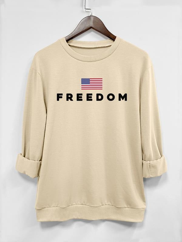 Fashion Casual Letter Print Long Sleeve Round Neck Pullover Sweatshirt, Perfect Warm Layering for Spring & Fall, 7 Colors...