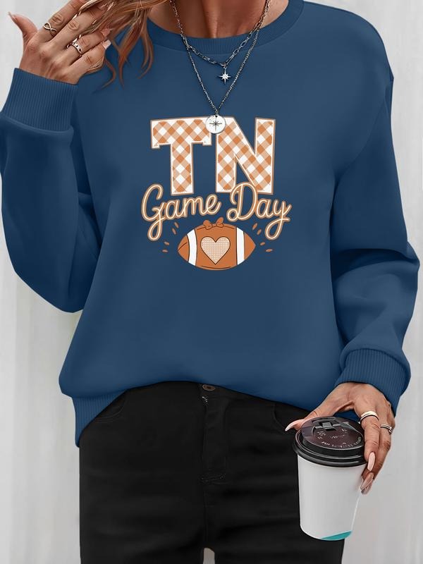 Fashion Casual Letter Print Long Sleeve Round Neck Women's Pullover Sweatshirt, 7 Colors Available, Fall & Winter Style...
