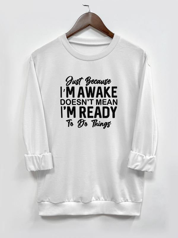 Fashion Casual Long Sleeve Round Neck Pullover Sweatshirt with Letter Print, Choose From 9 Colors for Fall & Winter,...