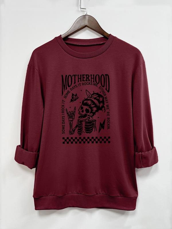 Fashion Casual Skeleton Print Long Sleeve Pullover Sweatshirt in 9 Colors, Fitted Design for Fall & Winter, Moderate...