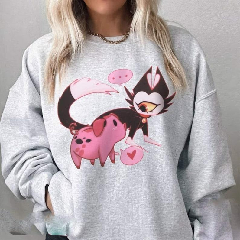 Fat Nuggets and Keekee Angel Dust's Pet, Hazbin Hotel Characters Sweatshirt Shirt Hoodie | PrintMintTees.com