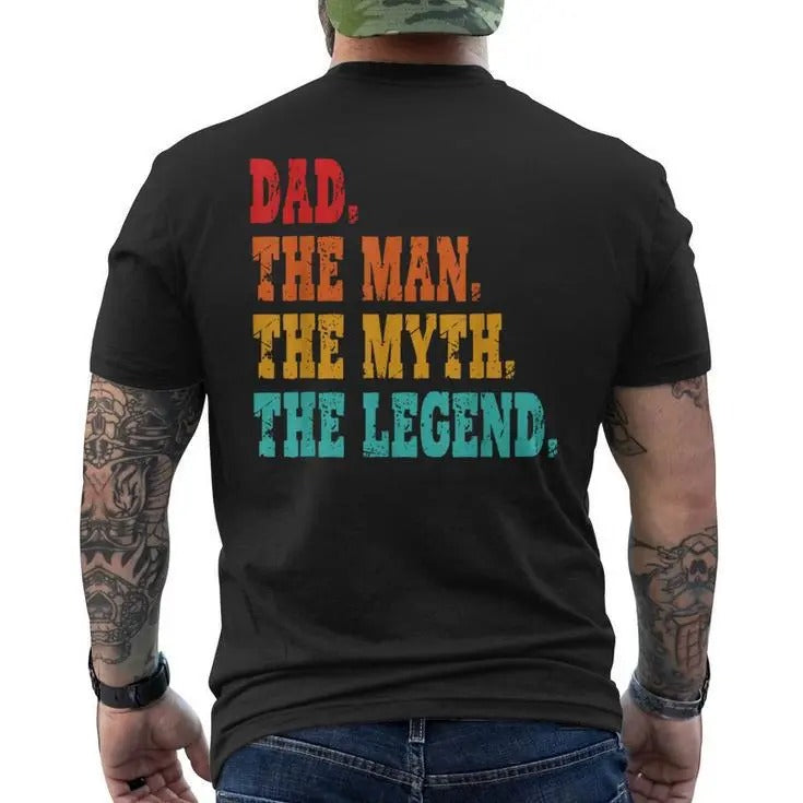 Father's Day T-Shirt, Gifts For Dad, Dad The Man The Myth The Legend Father Men's T-Shirt Back Print Hoodie Sweatshirt