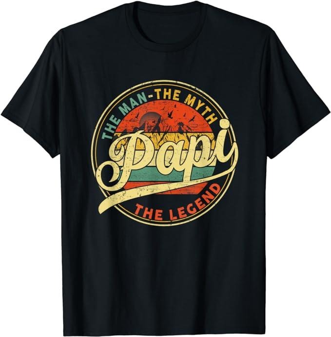 Father's Day T-Shirt, Gifts For Dad, Vintage Papi Man Myth Legend Daddy Grandpa Fathers Day Men T-Shirt Menswear Top...