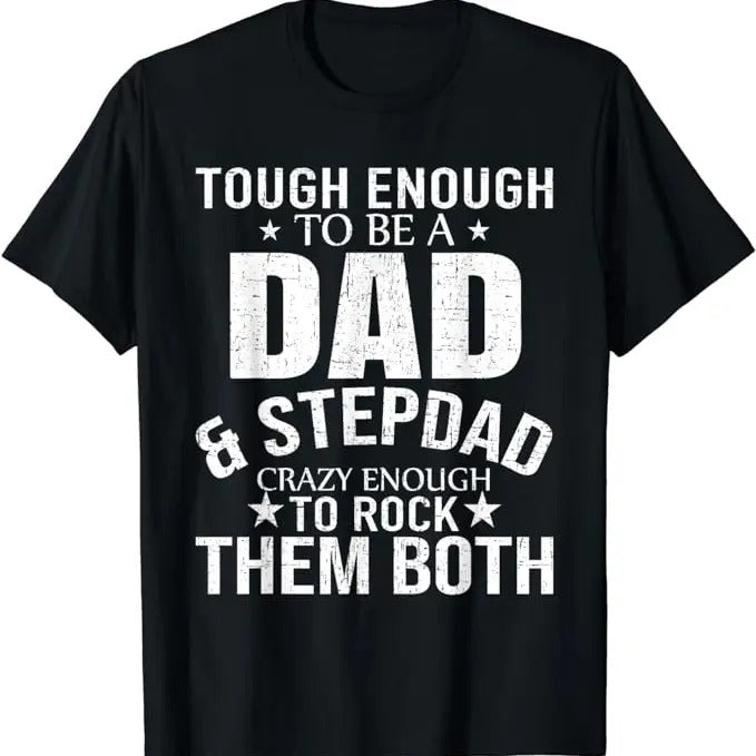 Father's Day T-Shirt, Gifts For Stepdad, Dad And Stepdad Fathers Day Stepdad Step Dad T-Shirt Menswear Casual Cotton...