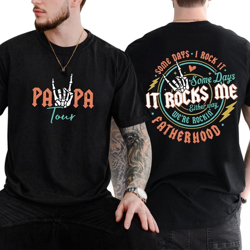 Fatherhood Shirt, Some Days I Rock It Shirt, Papa Lighting Bold Shirt, Papa Tour Shirt, Father's Day Funny Shirt Hoodie...