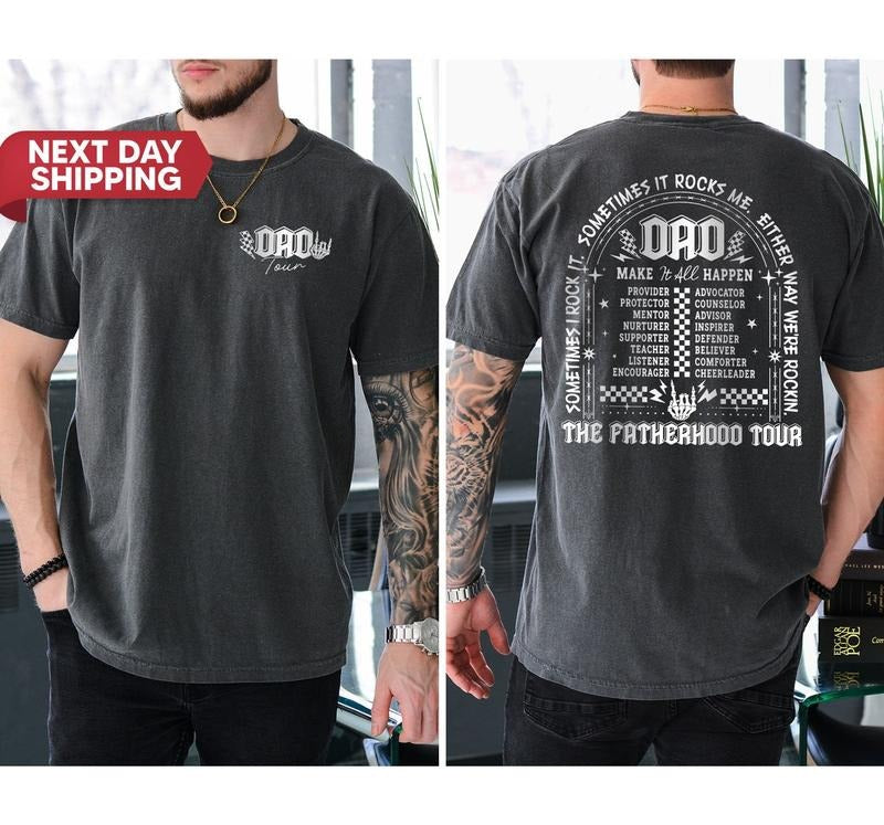 Fatherhood Tour, Sometimes I Rock It Sometimes It Rocks Me Shirt, Dad Life Shirt, Fathers Day Gift, Funny Fatherhood...