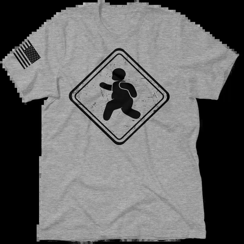 Fatty Crossing - Hi Visibility Heather Grey Work T-Shirt Jersey Menswear For Blue Collar Workers | Funny, Sarcastic |...