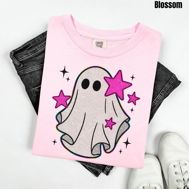 Faux Glitter Ghost Comfort Colors T-Shirt 'NLB' Hoodie Sweatshirt | PrintMintTees.com