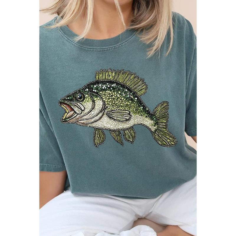Faux Rhinestone Bass Comfort Colors Adult Ring-Spun Cotton Tee unisex short sleeve tee Graphic Print T-Shirt Hoodie...
