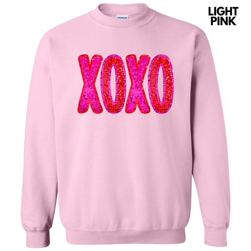 Faux Sequin XOXO Sweatshirt 'NLB' Shirt Hoodie | PrintMintTees.com