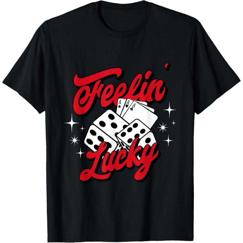Feelin Lucky Gambling Casino Cards and Dice T-Shirt made in usa Hoodie Sweatshirt | PrintMintTees.com