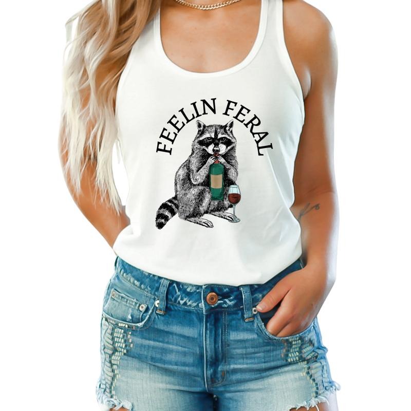 Feeling Feral Shirt, Funny Gift , Funny Gift Tee, Raccoon Vibes T-shirt, Funny Raccoon Shirt Full Color Print Hoodie...