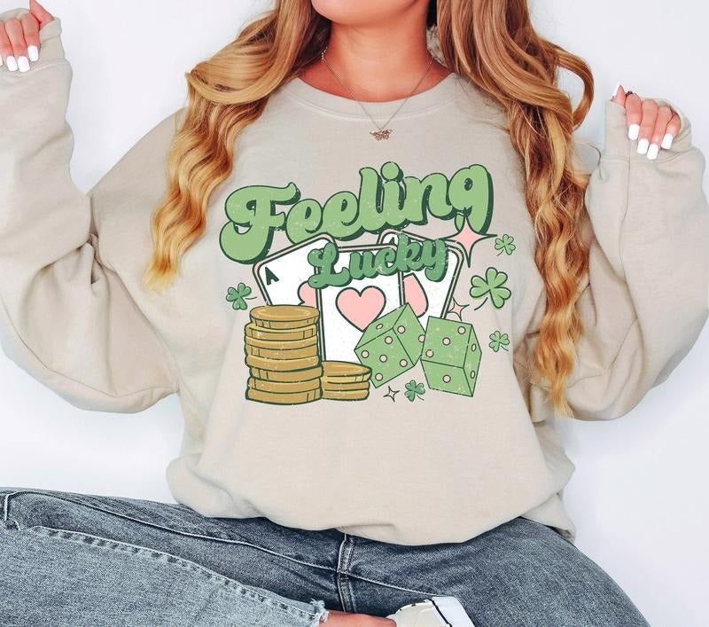 Feeling Lucky St Patricks Day Shamrock Lucky Shamrock Shirt Irish Day Irish Clover T-Shirts, Hoodie, Sweatshirt