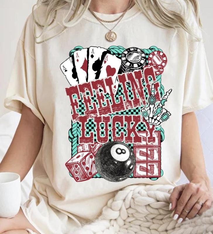 Feeling Lucky Turquoise Country Shirt Retro Western Shirt Western T-Shirts, Hoodie, Sweatshirt
