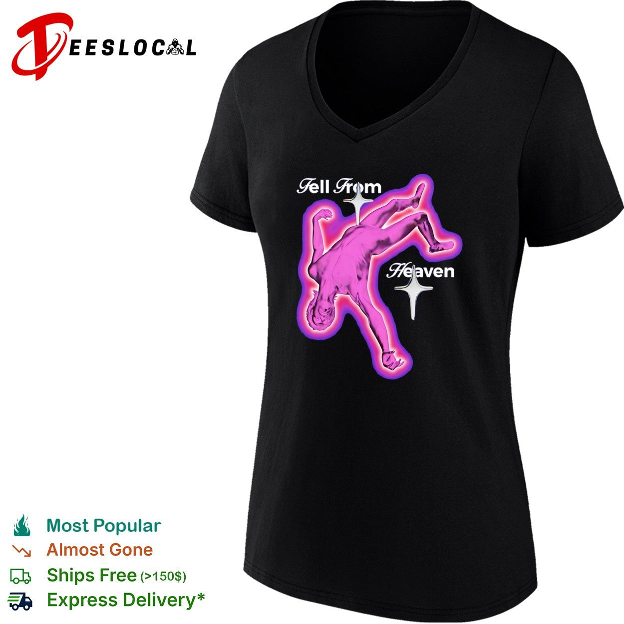 Fell From Heaven Fallen Angel Y2K Vaporwave Shirt