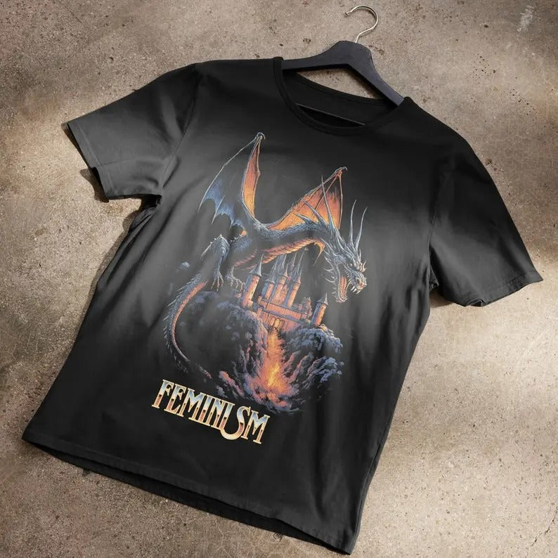 Feminism Dragon Fantasy Tshirt Menswear Top Streetwear Tropical Hoodie Sweatshirt | PrintMintTees.com
