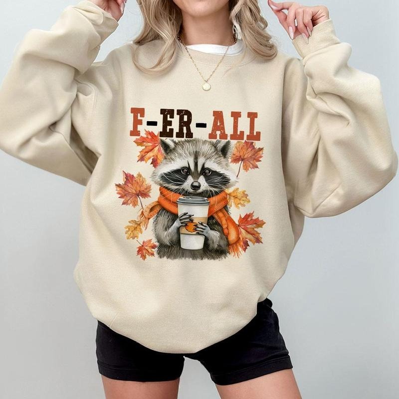 Feral Girl Fall Raccoon Comfort Shirt, Fall Comfort Tee, Feral Fall Shirt, Autumn Raccoon Lover, Funny Fall Tee, Funny...