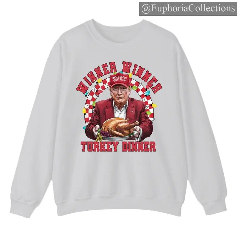 Festive #Trump Winner Chicken Turkey Dinner Thanksgiving Sweatshirt, Hoodie, Tee, I Am Thankful #Trump Won MAGA Tee,...