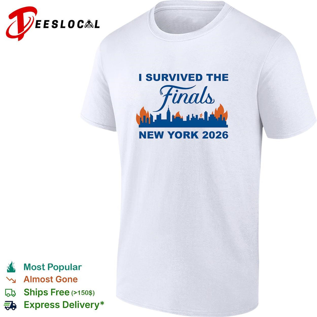 Figure walking through fire I survived the finals New York 2026 shirt