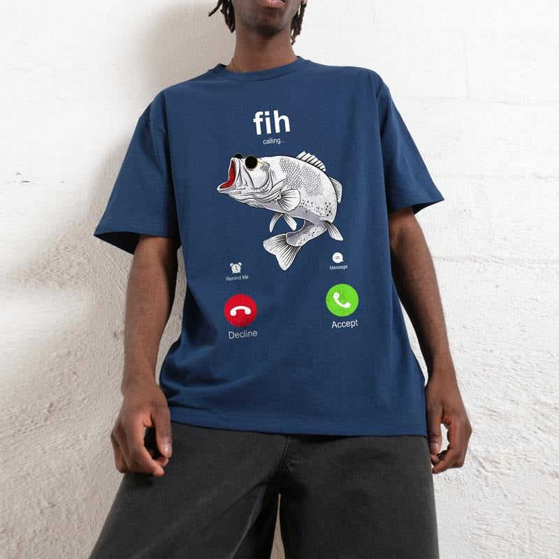 Fih Calling shirt, Remind Message Decline Accept Phone Call Fish Tshirt Hoodie Sweatshirt | PrintMintTees.com