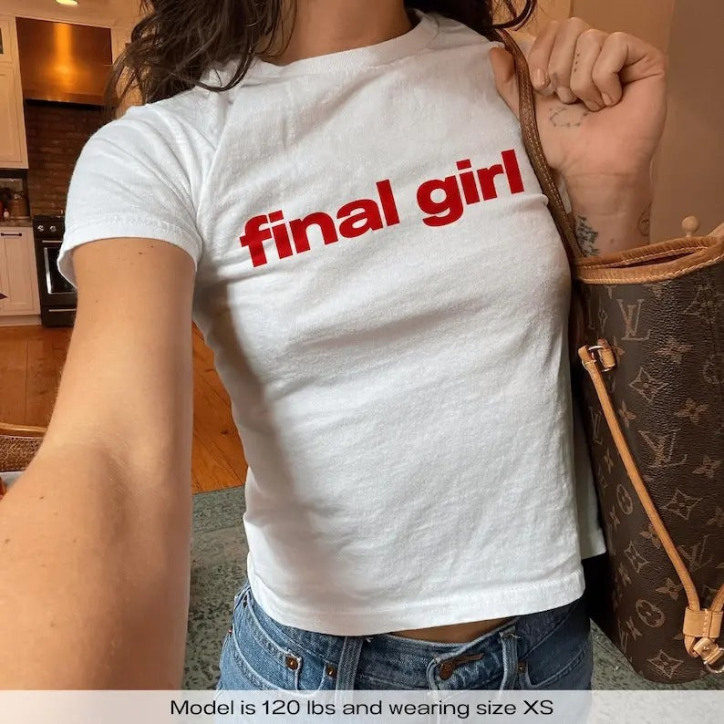 Final Girl Horror Fan Halloween Y2k Baby Tee Y2k Shirt Trendy Baby Tee Halloween Party Baby Tee Vintage 90s Aesthetic...