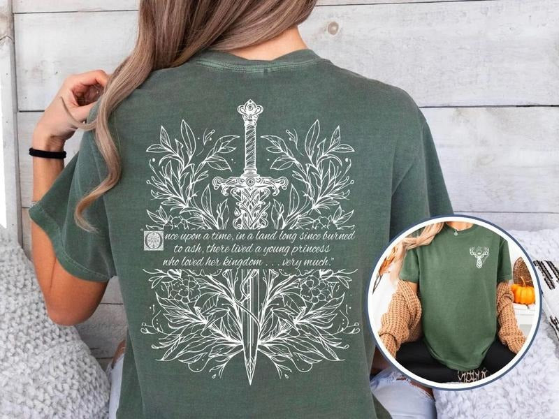 Fireheart TOG Throne Glass Shirt Bookish Terrasen Shirt Booktok Aelin Galathynius She Was Not Afraid T-Shirts, Hoodie, Sweatshirt
