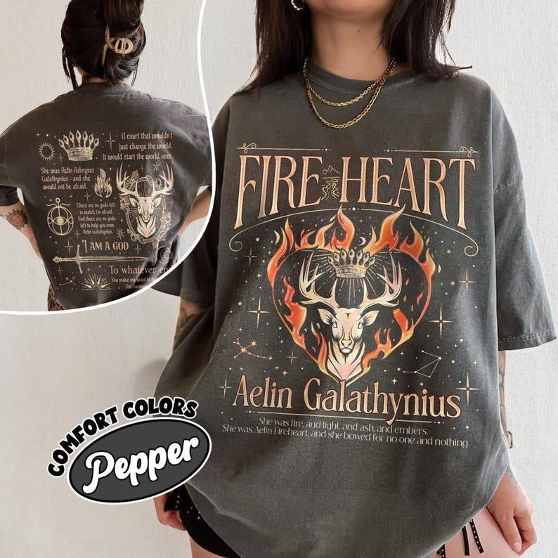 Fireheart TOG Fan Merch Comfort Colors Shirt, Aelin Galathynius Fireheart T Shirt, To Whatever End Tee, Bookish Gift,...