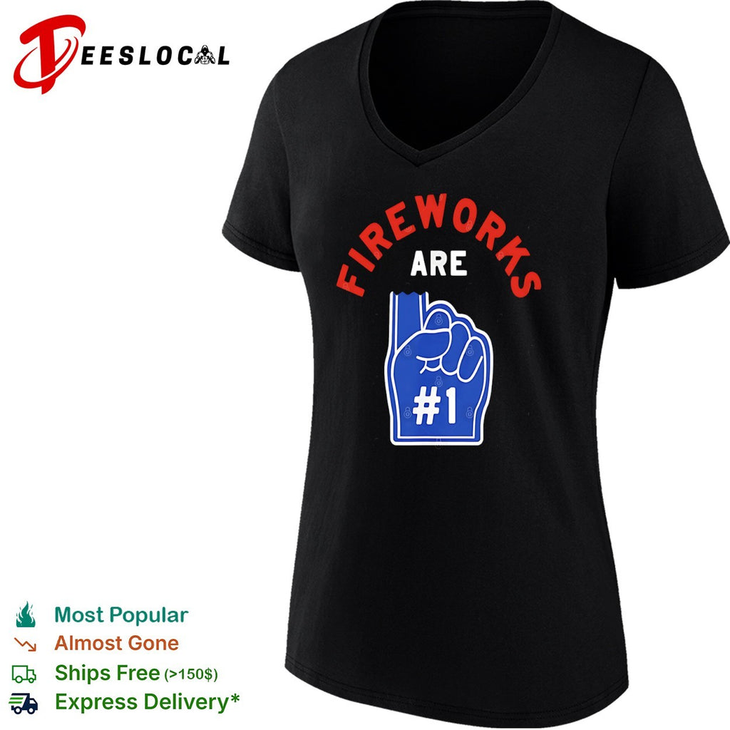 Fireworks are 1 foam finger sport shirt