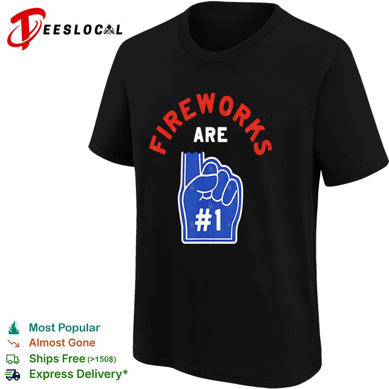 Fireworks are 1 foam finger sport shirt