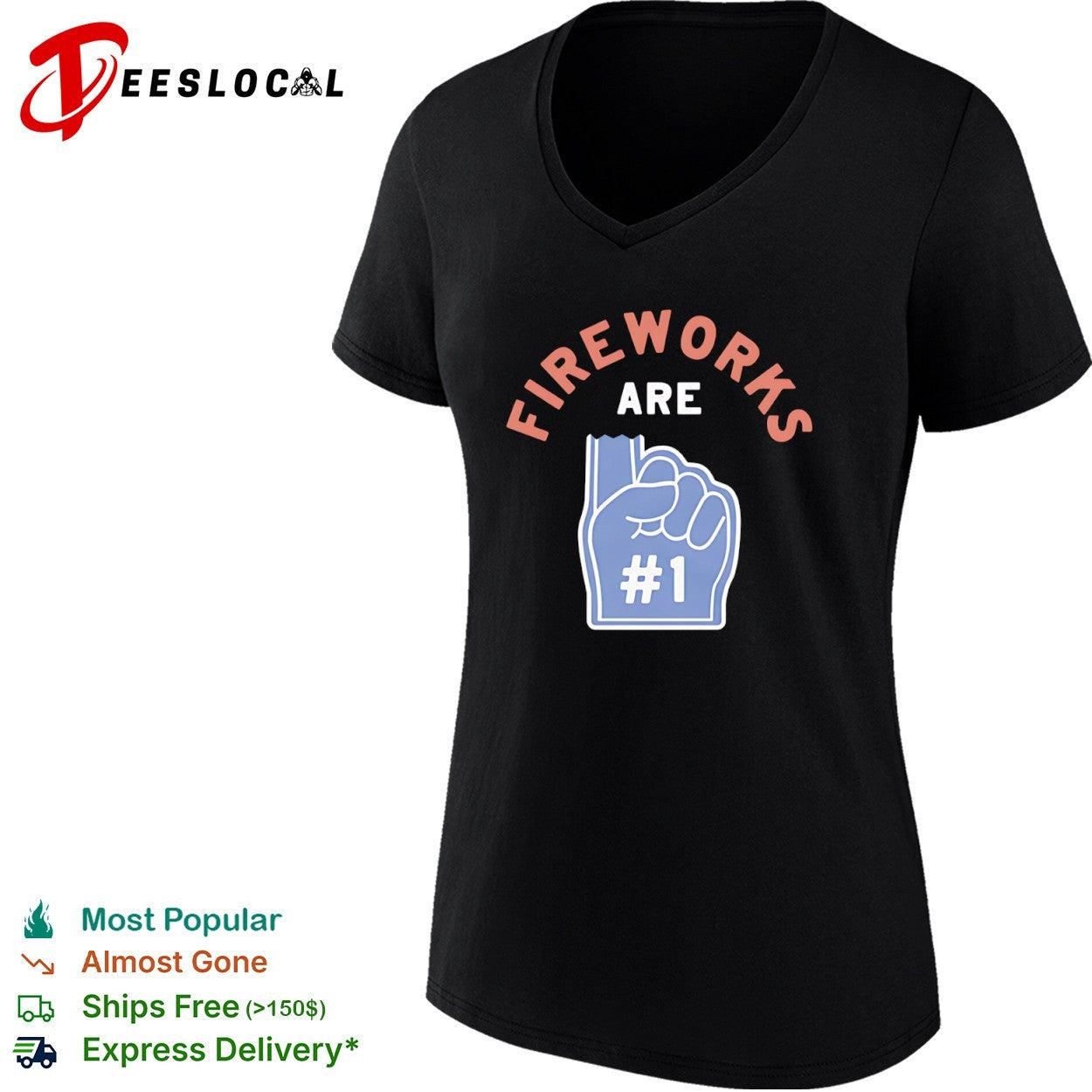 Fireworks are number one foam finger shirt