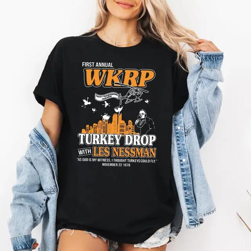 First Annual Thanksgiving Day Turkey Drop Shirt Sweatshirt Hoodie, In Cincinnati Movie, Unisex Short Sleeve Tee...