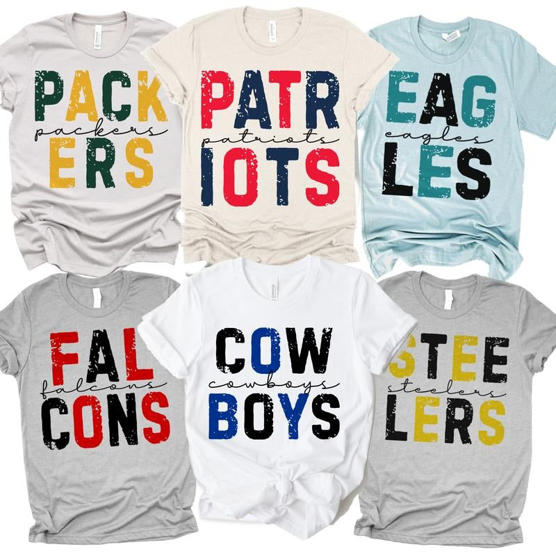 First Down Football T-Shirts Football Sports Tshirts Retro Football Tees Team Colors Sports Tees Fan Favorite Football...