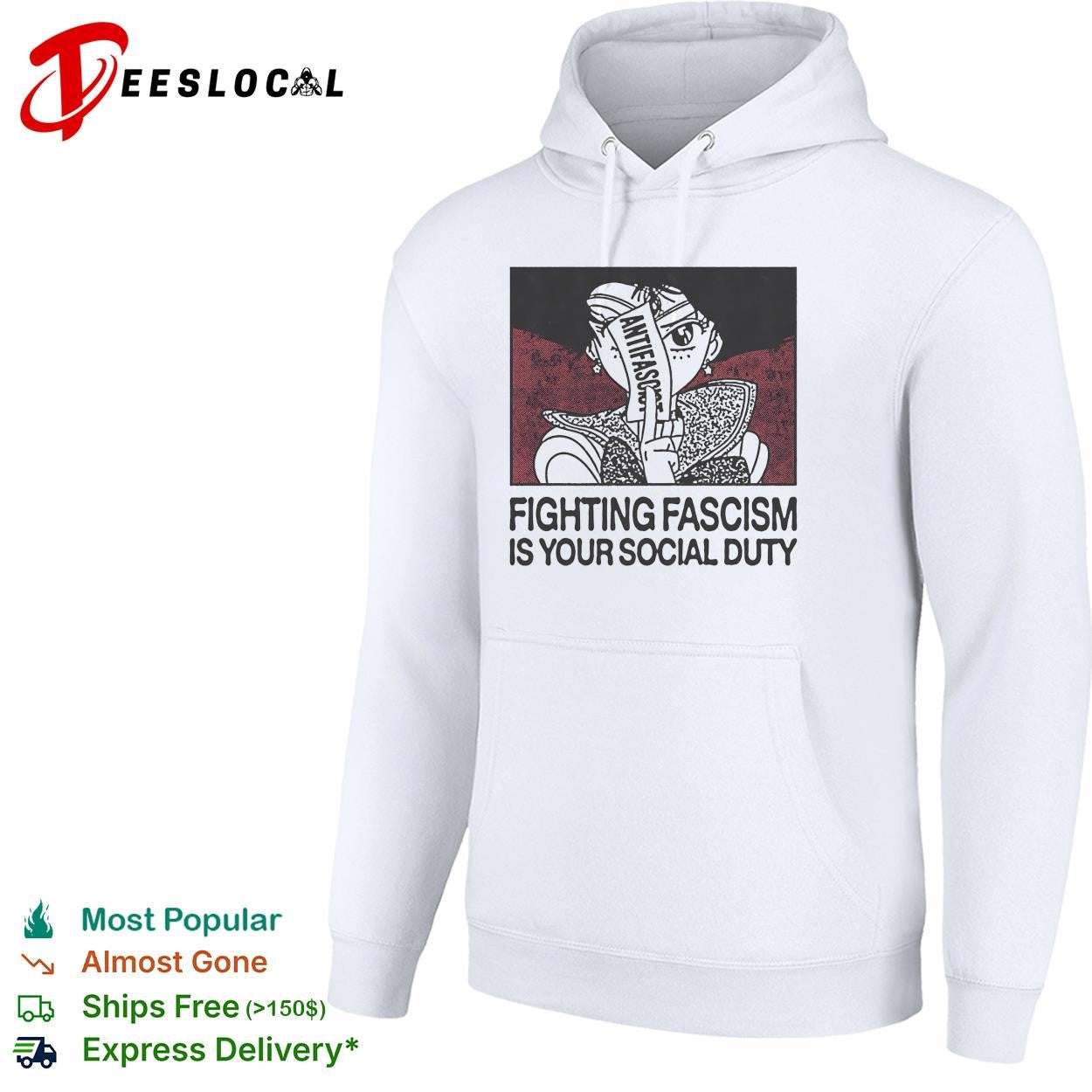 Fist holding flowers fighting fascism is your social duty shirt