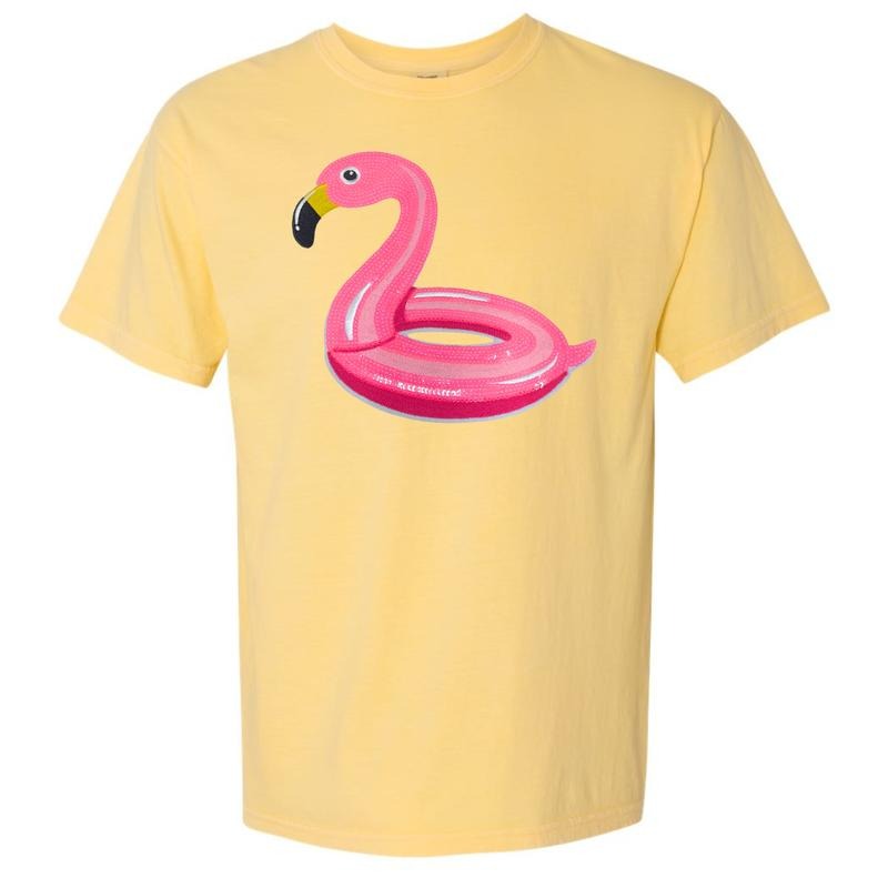 Flamingo Floaty Patch Comfort Colors T-Shirt Hoodie, Sweatshirt | PrintMintTees.com