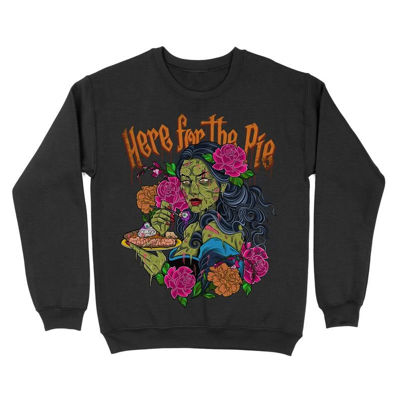 Fleece Crewneck Sweatshirt - Here For The Pie Menswear Shirt Hoodie | PrintMintTees.com