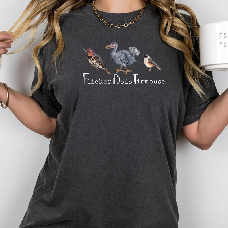 Flicker Dodo Titmouse Comfort Colors T-Shirt, Anti Maga Bird Sweatshirt, Anti Jump Hoodie, Liberal Tee, Democrat Top,...