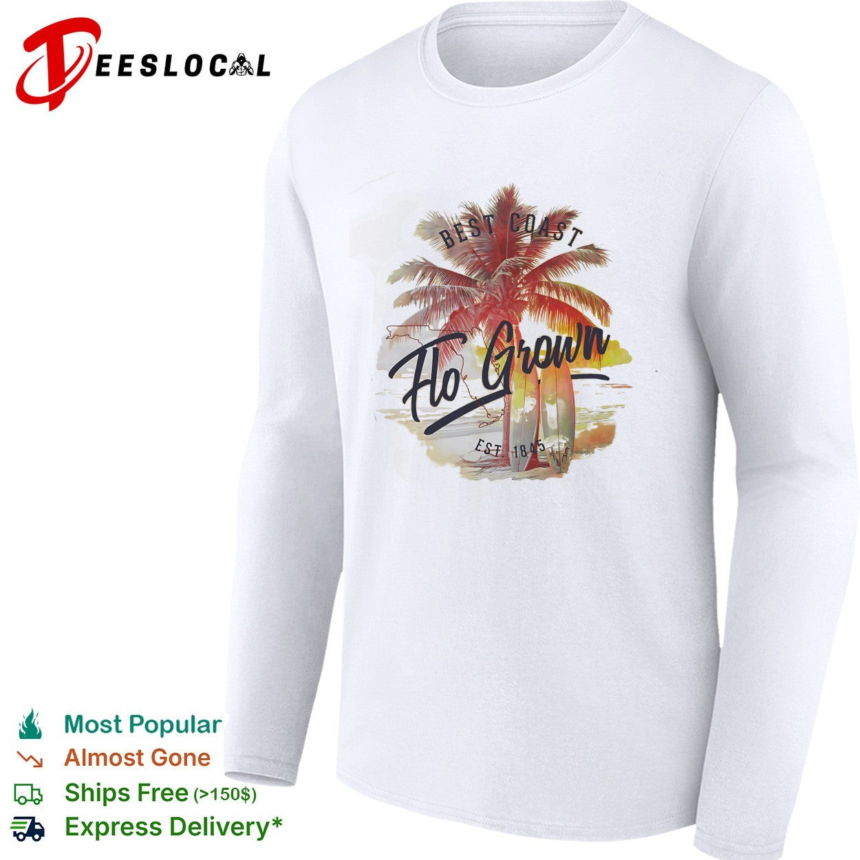 FloGrown best coast palm trees beach shirt