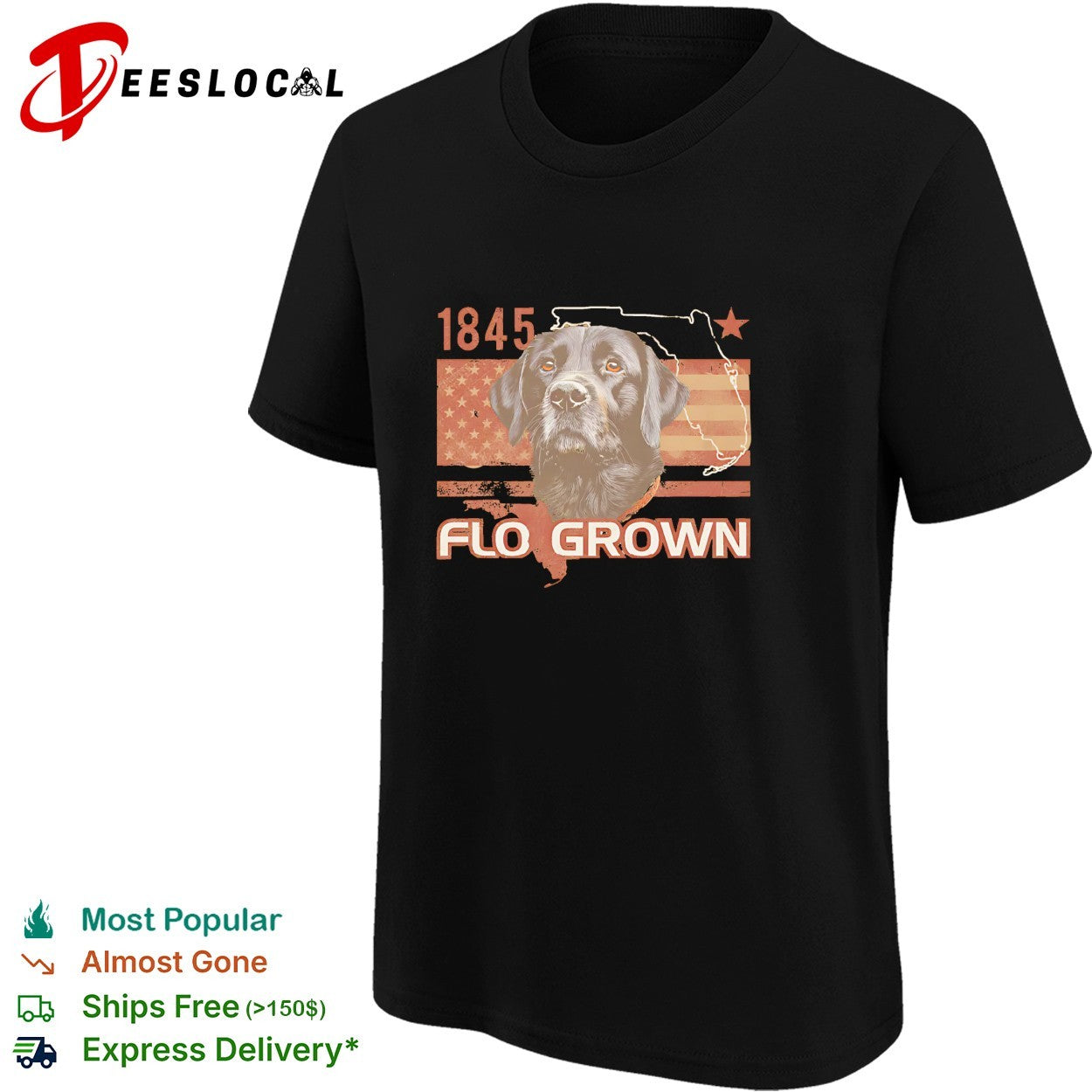 FloGrown black lab Florida 1845 shirt