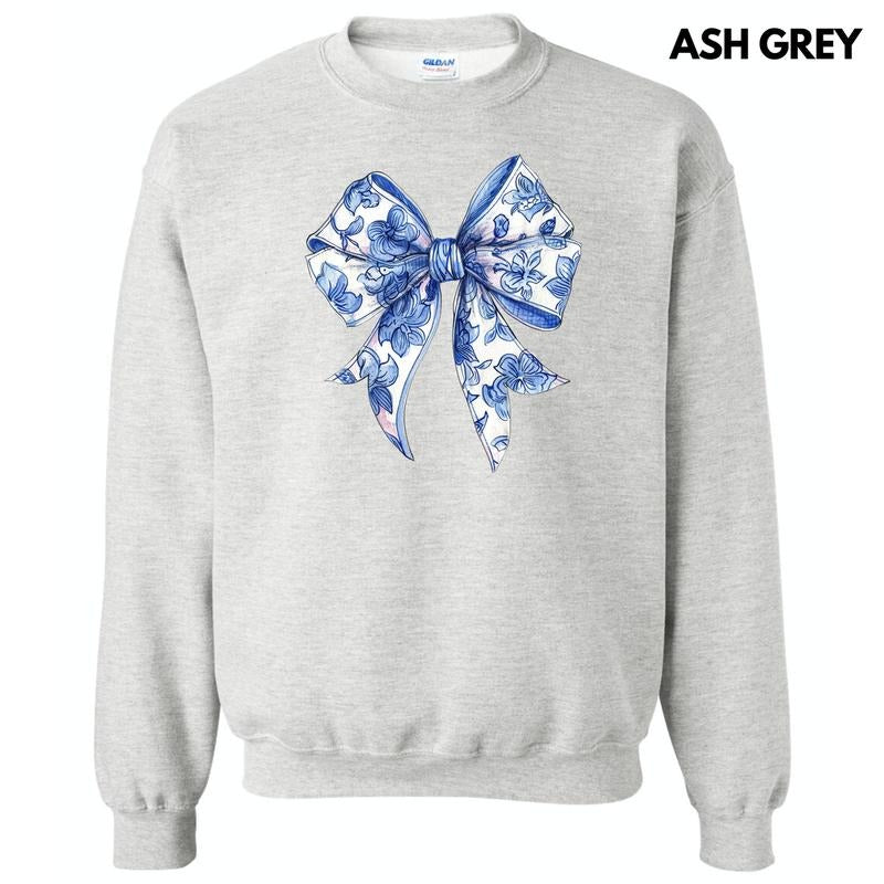 Floral Blue Big Bow Sweatshirt 'NLB' T-Shirts, Hoodie | PrintMintTees.com